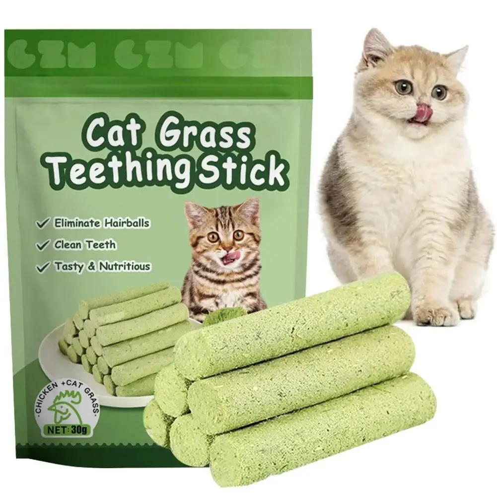 Bâtonnets à Mâcher pour Chat à l’Herbe à Chat – Aide à l’Élimination des Boules de Poils