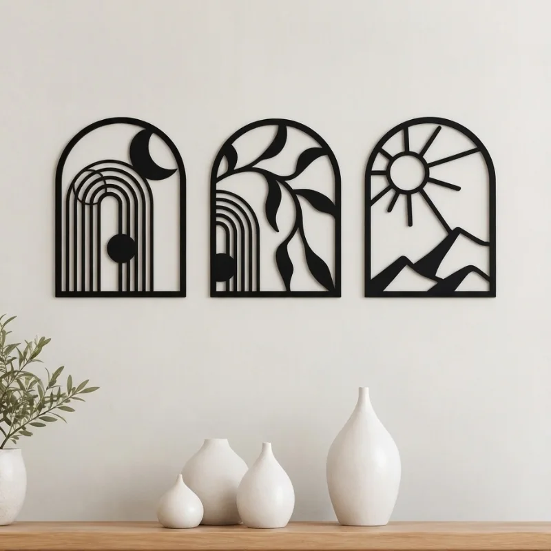 3 Tableaux décoratifs demi-cercle