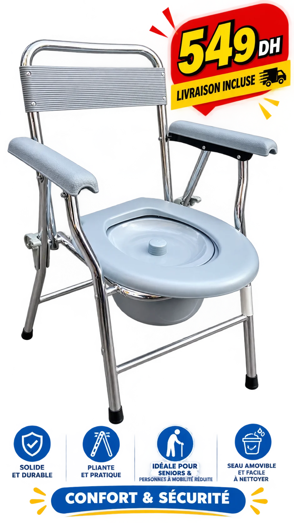 Chaise de toilettes personnes âgées