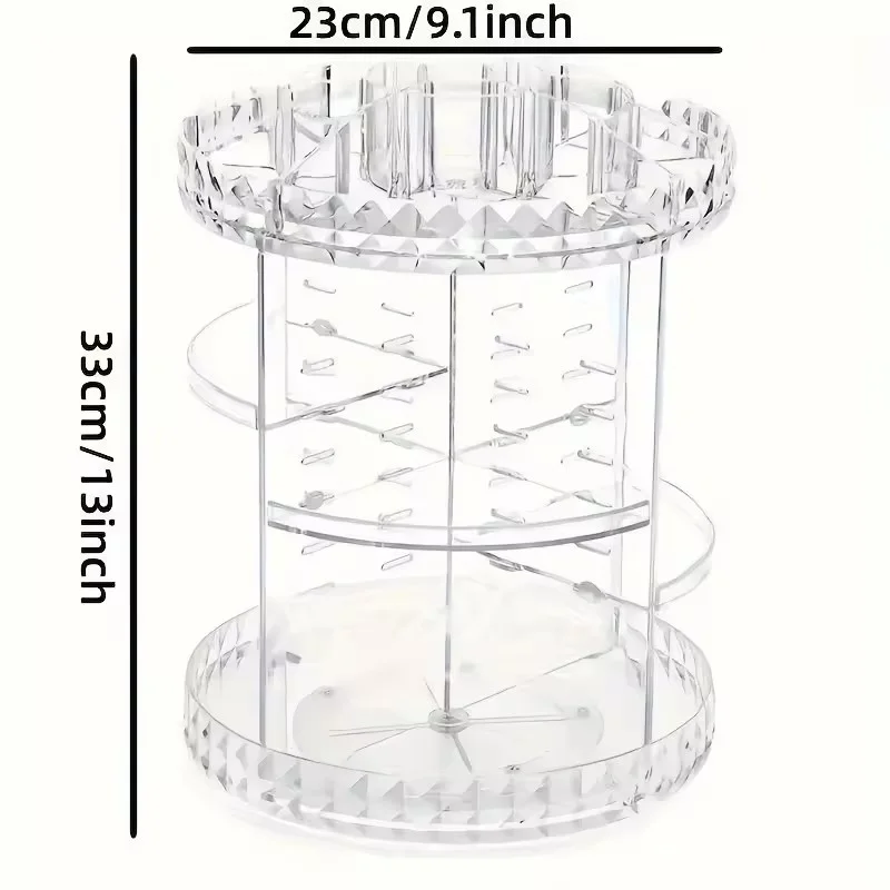 Organiseur De Maquillage Rotatif 360 Rangement Cosmetique Acrylique Transparent Support Produit De Beaute Boite De Rangement Parfum Et Pinceaux Organisateur Maquillage Tournant Reglable Grand