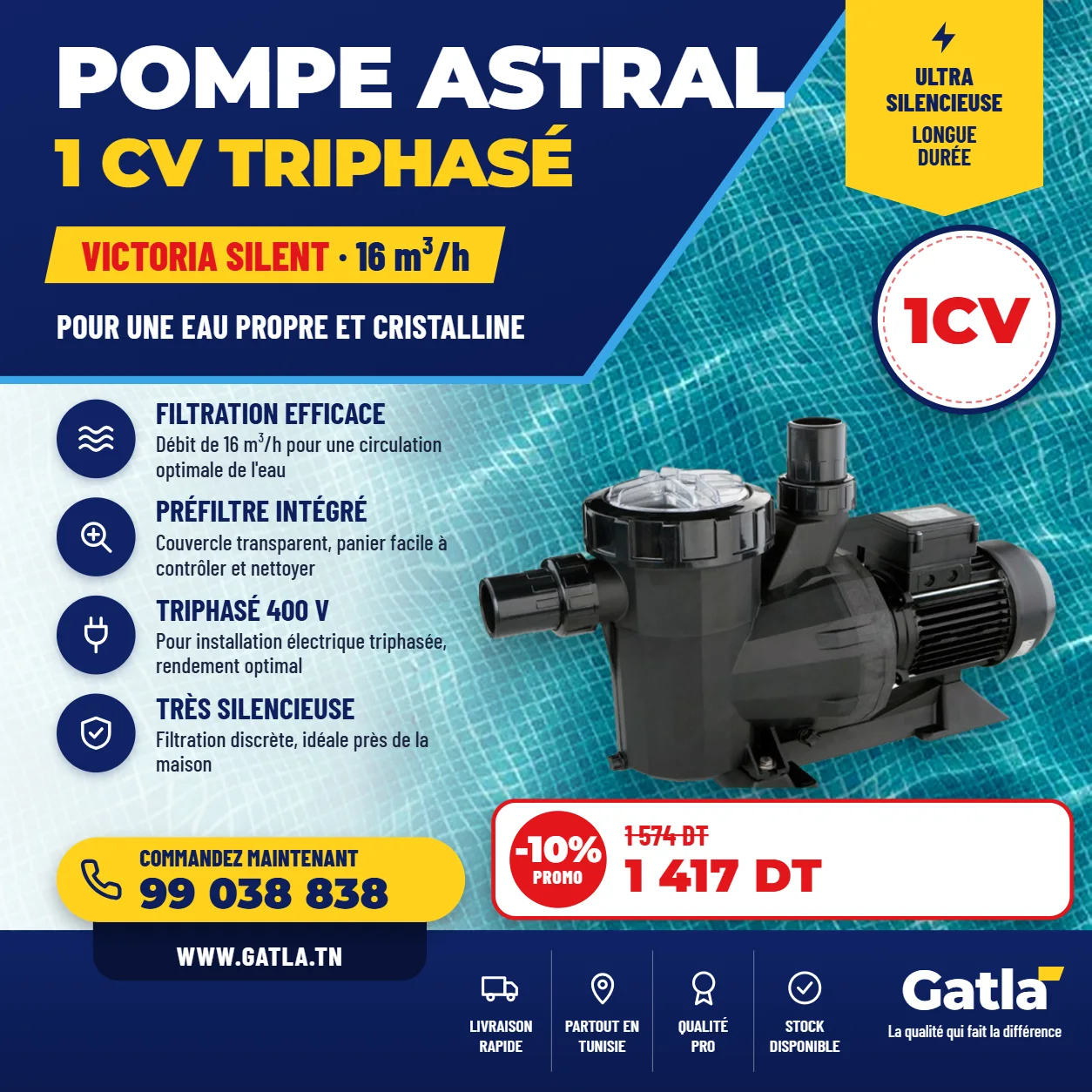 pompe astral victoria silent 1 chv triphasé