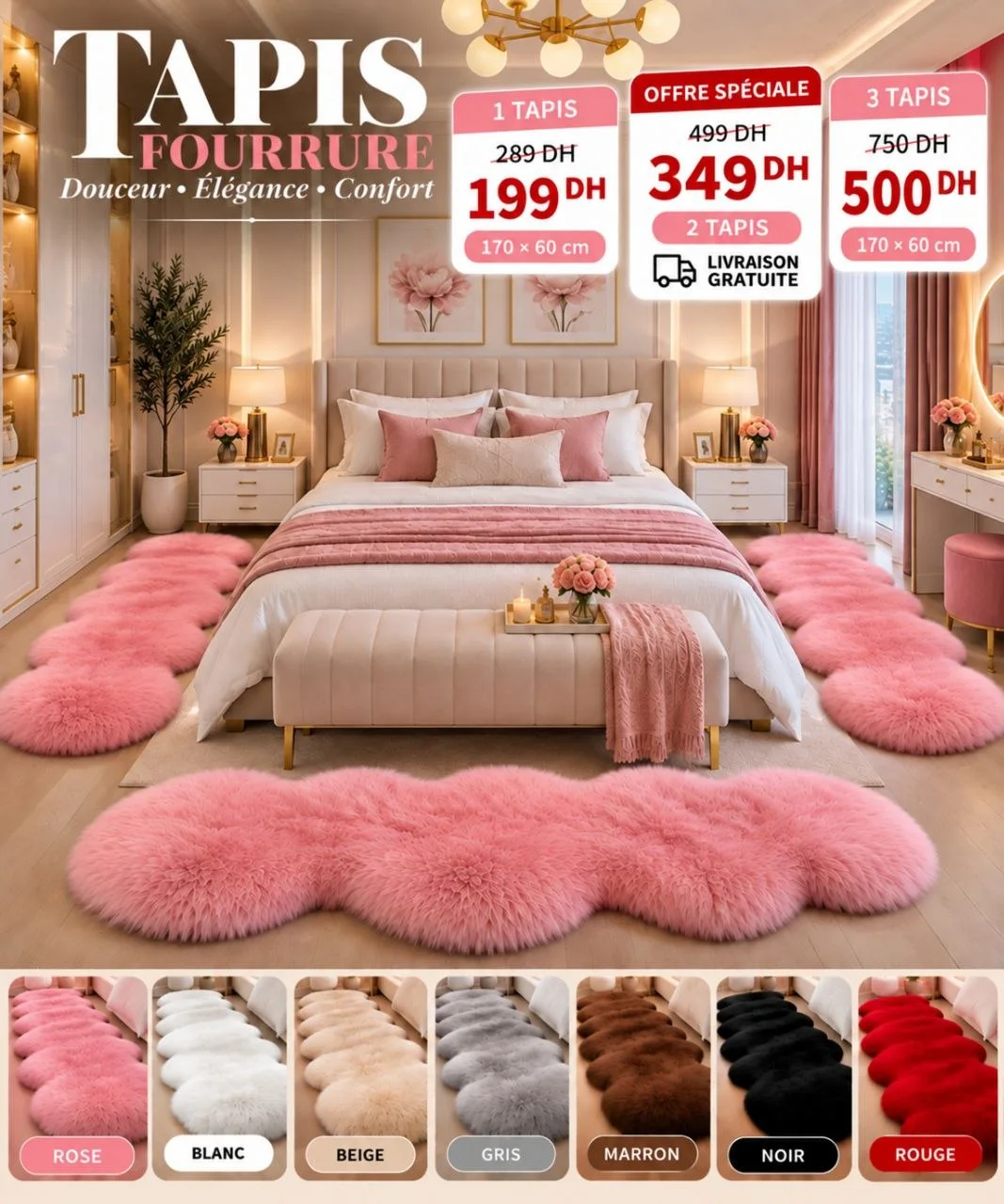 Tapis Fourrure de lux - 170/60cm