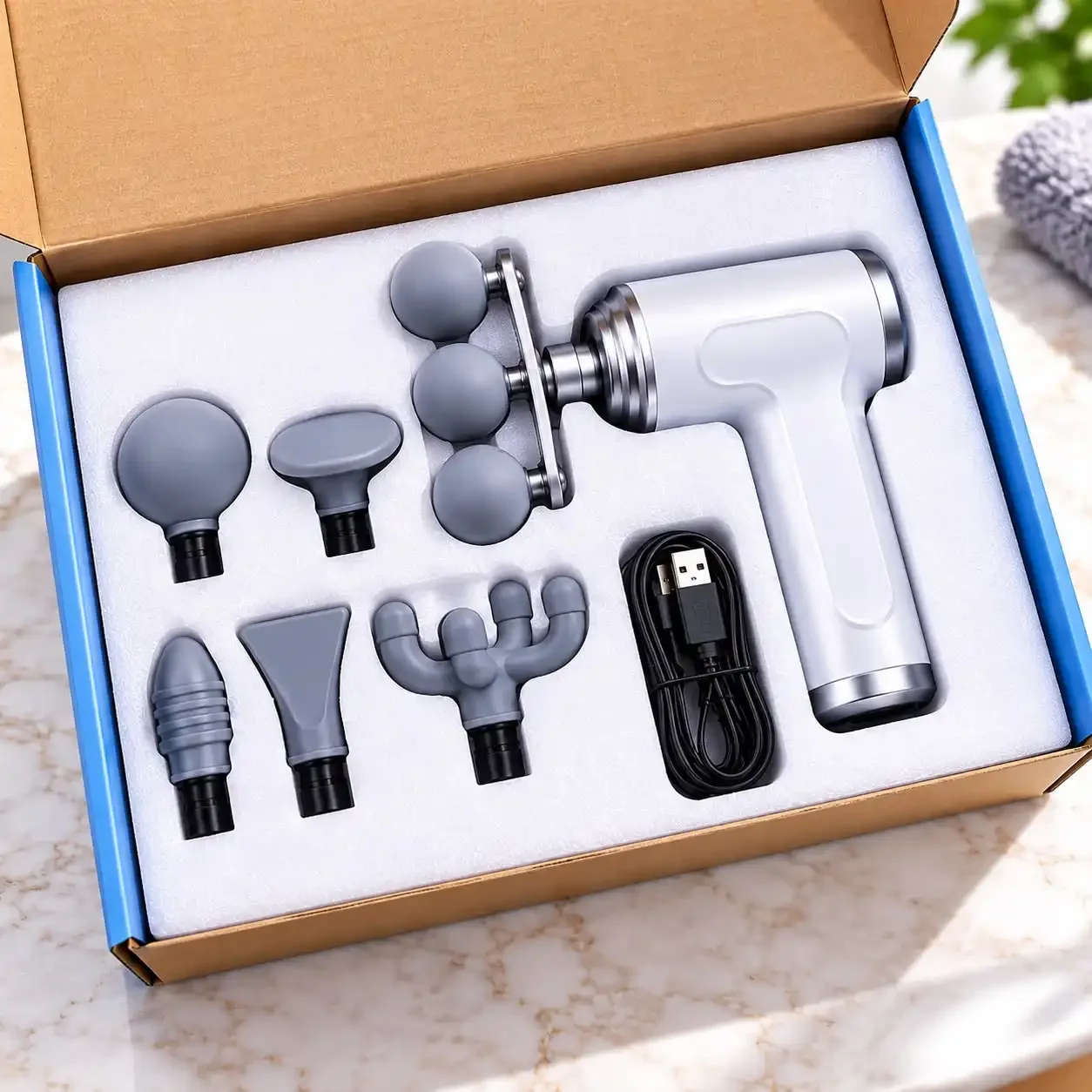 Pistolet de Massage Électrique Multifonction – Massage Relaxant